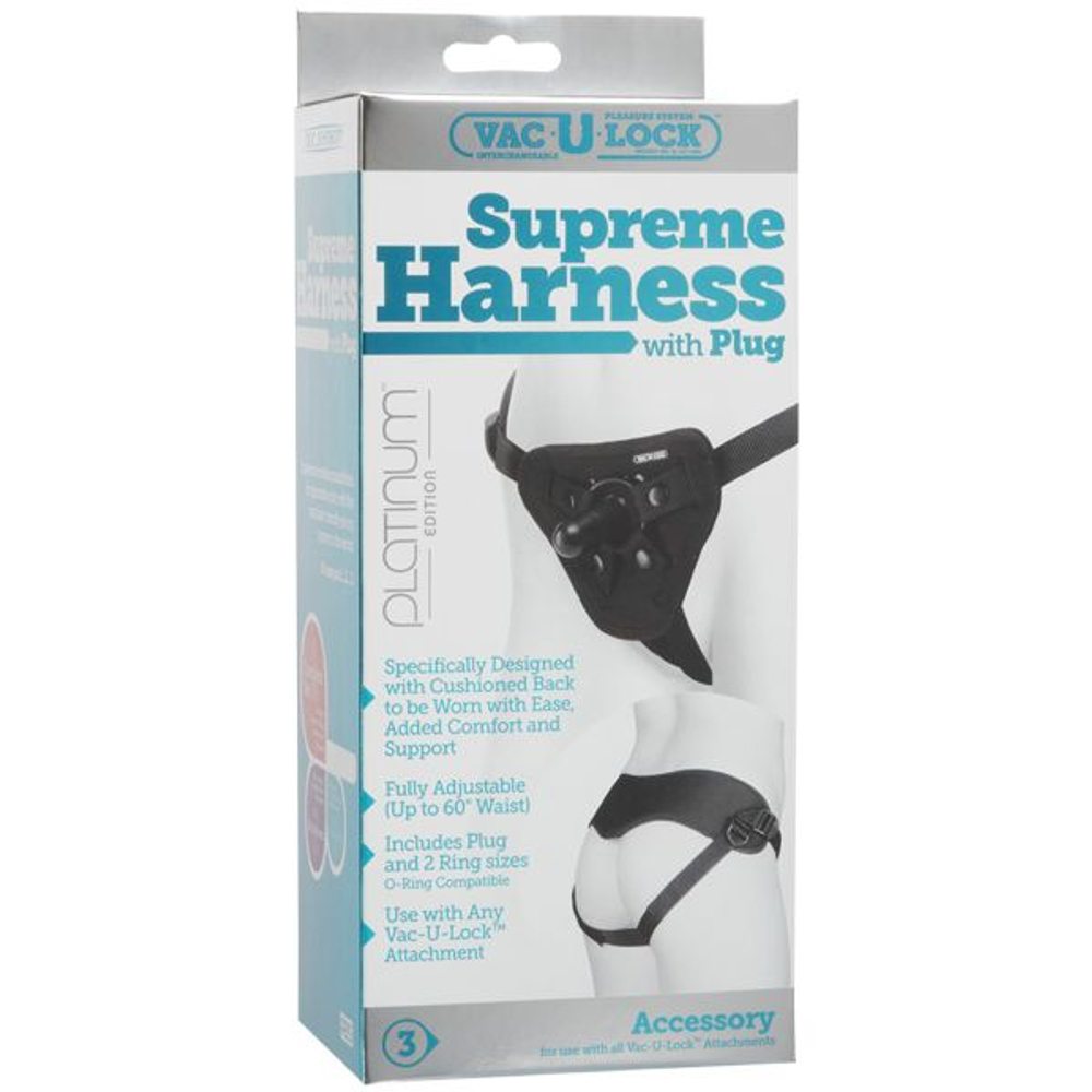 Трусики для страпона со штырьком Vac-U-Lock Supreme (Размер: S-M-L) (Цвет: черный)
