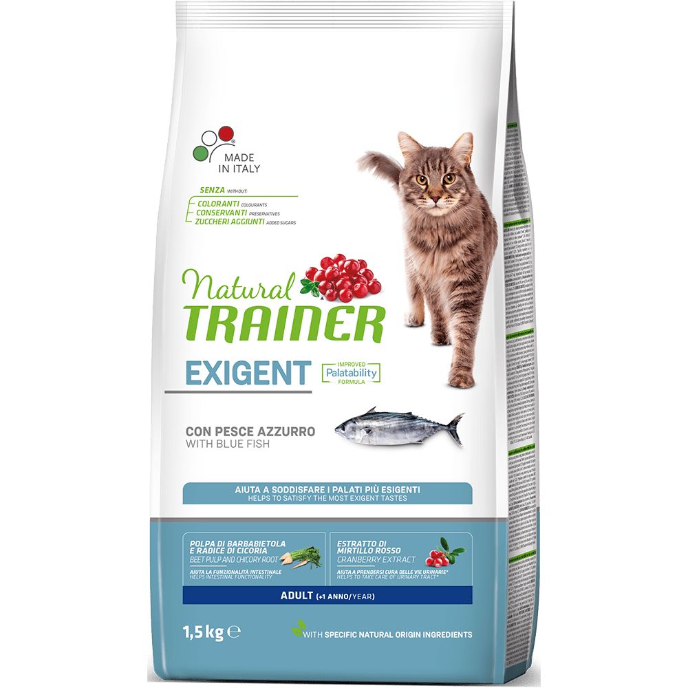 Сухой корм Trainer Natural CAT EXIGENT ADULT WITH BLUE FISH для привередливых кошек с океанической рыбой 1,5 кг Сухой корм Trainer Natural CAT EXIGENT ADULT WITH BLUE FISH для привередливых кошек с океанической рыбой 1,5 кг
