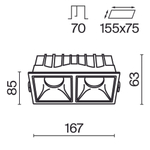 Встраиваемый светильник Technical DL043-02-15W4K-D-SQ-WB