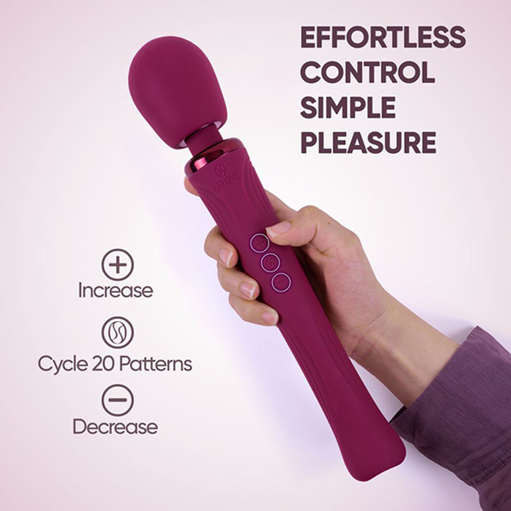 Фиолетовый вибратор-вонд 30,7см Selove Vela Wand Vibrator Purple