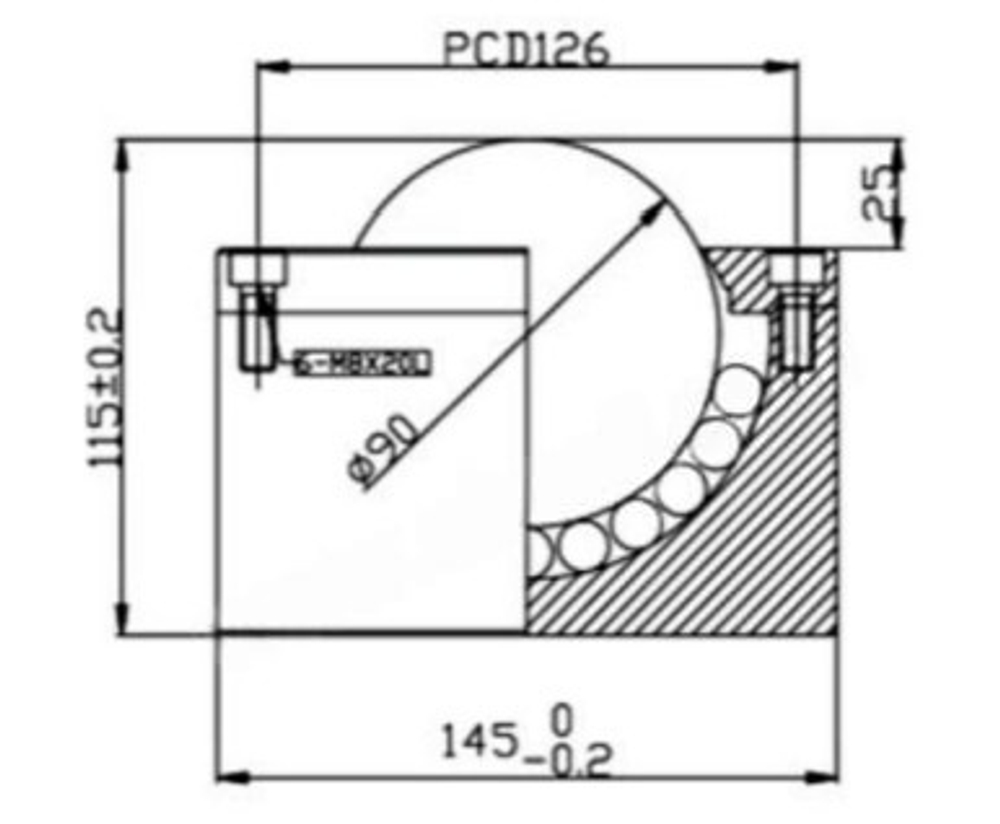 Шариковая опора Omniroll SP-90 - чертеж