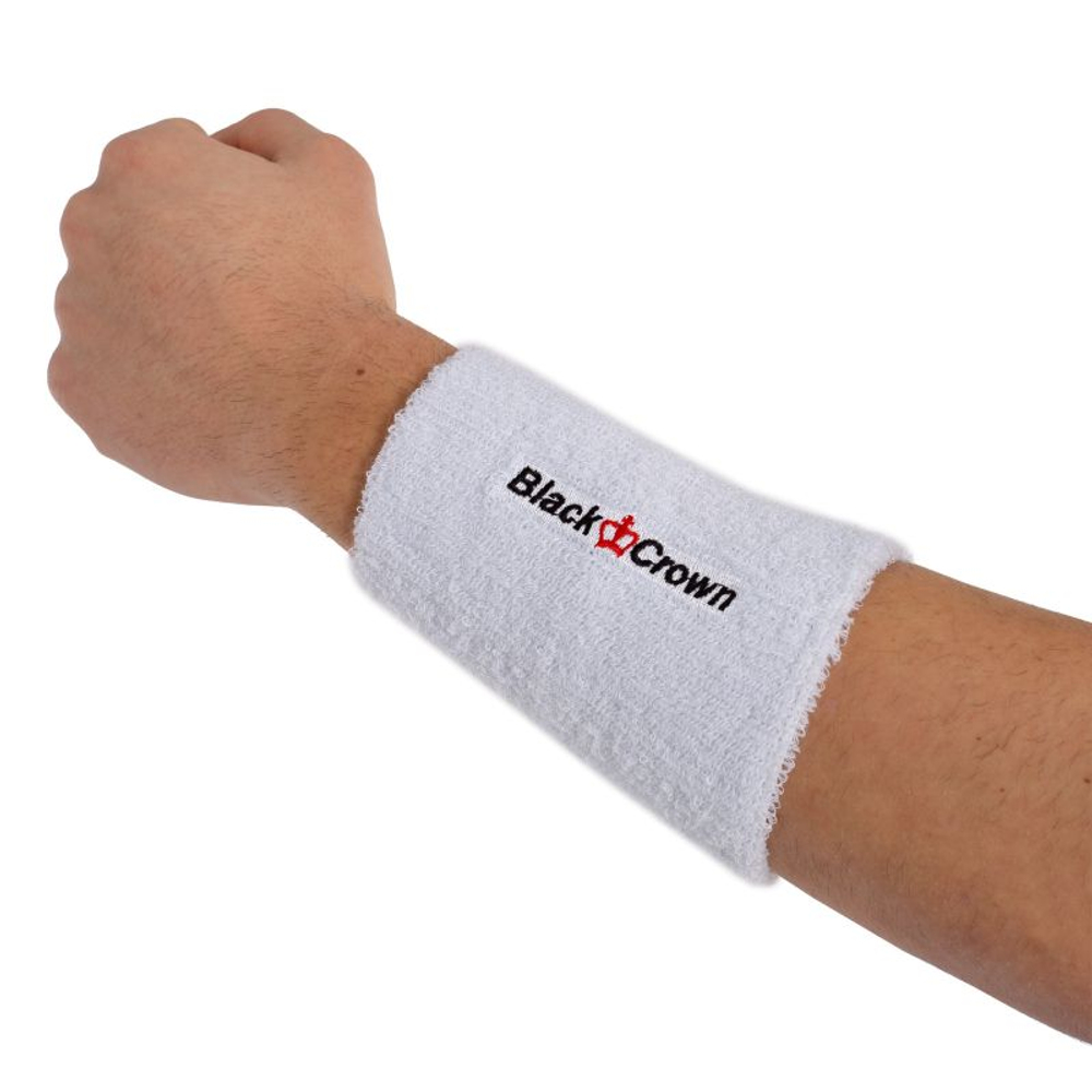 Напульсник теннисный Black Crown Wristband Long 1P - white