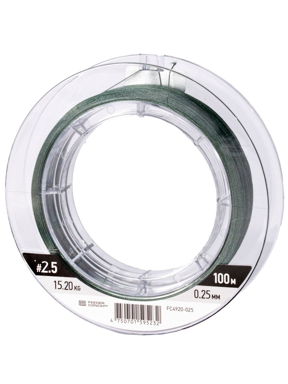 Шок-лидер плетёный Feeder Concept Flat Method х8 SHOCK LEADER Dark Green 100/025