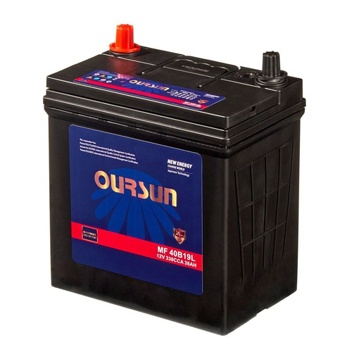 Аккумулятор OURSUN JIS MF 40B19L, 38Ah, 330A, 196x128x222 MF40B19L