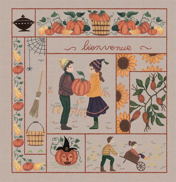 Набор для вышивания нитками Le Bonheur des Dames October (Октябрь), 22х22 см