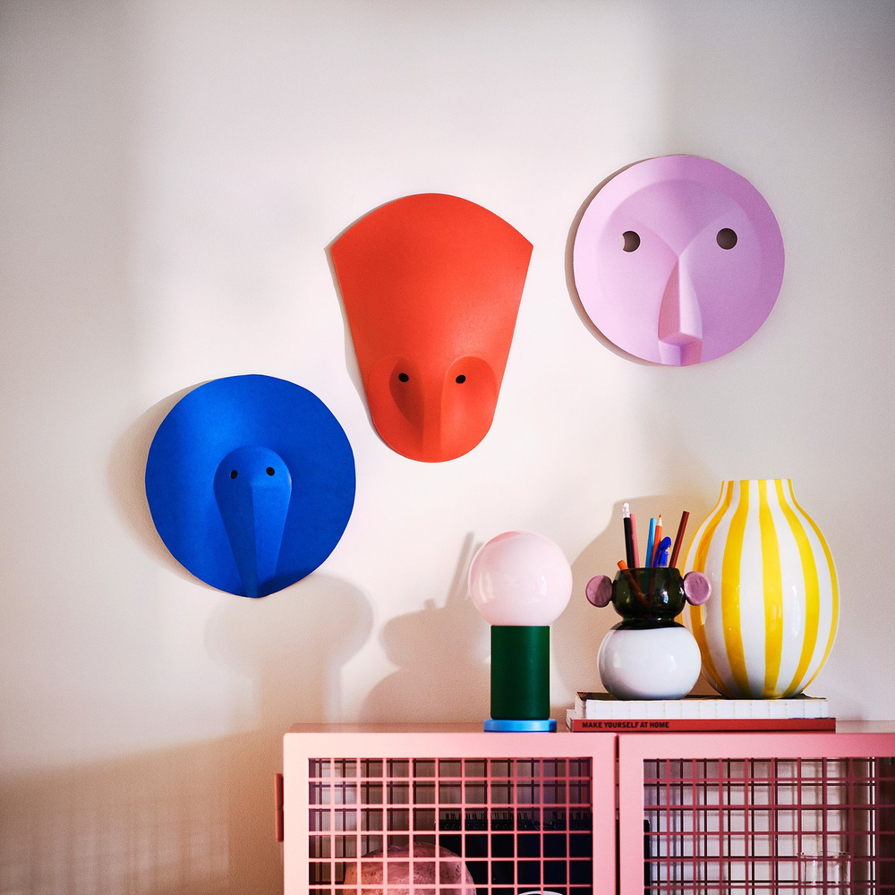 IKEA PS 2026  (ИКЕА ПС 2026)  -  Настенное украшение, 3 шт. - розовый/красный/синий