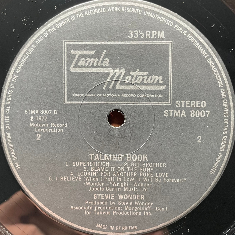 Stevie Wonder ‎– Talking Book (Англия 1973г.)