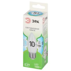 Лампа светодиодная ЭРА GREEN LINE LED B35-10W-840-E27 GL 10Вт свеча яркий белый свет E27 | Лампы cветодиодные Свеча (B/C)