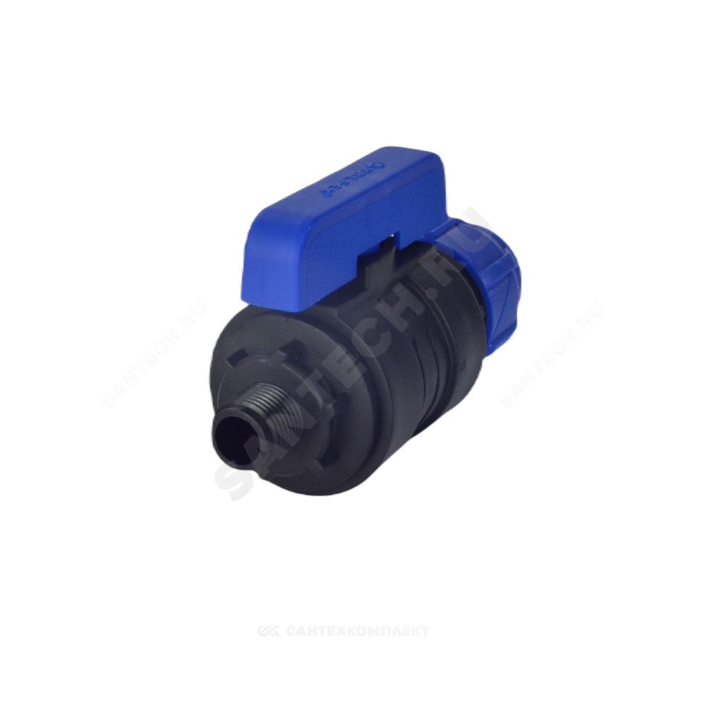 Кран шаровой компрессионный ПЭ Дн 20х1/2" НР Ру16 VALFEX 1210012620012