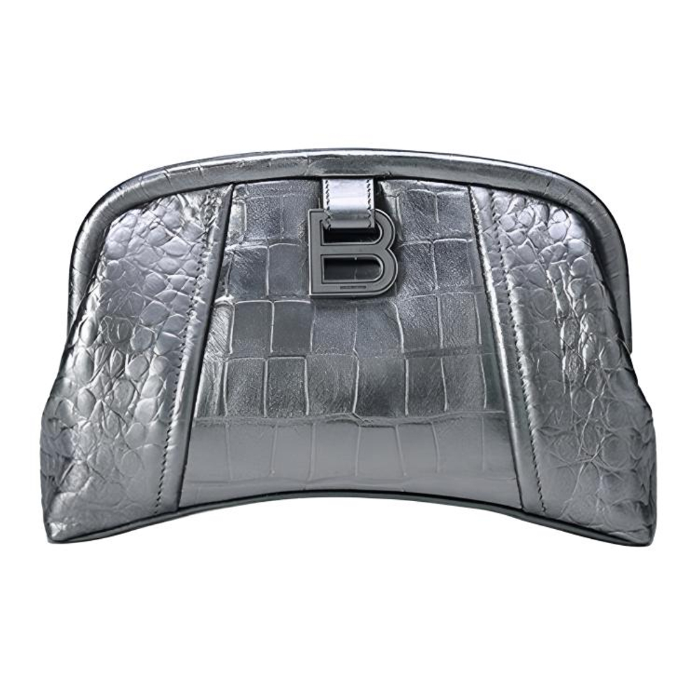 Balenciaga Editor Clutch Xs Silver Metallized