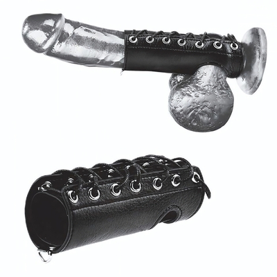 Сбруя на член на шнуровке 5 Cock Sheath (Цвет: черный)