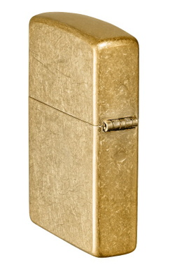 Зажигалка Zippo Classic с покрытием Tumbled Brass, латунь/сталь, золотистая, матовая, 38x13x57 мм