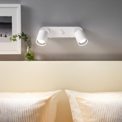 IKEA NYMÅNE  (ИКЕА НИМОНЕ)  -  Настенный светильник с двумя плафонами, стационарный монтаж - белый