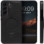 Business style чехол из кожи для SAMSUNG GALAXY S22 (не ULTRA/ FE/ PLUS!) с кольцом-подставкой и бархатной подкладкой