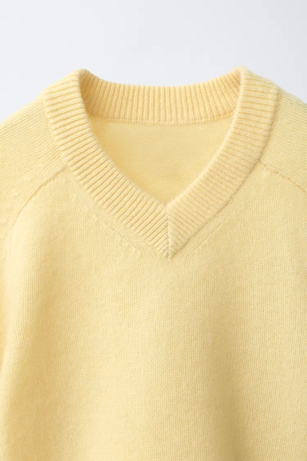 ZARA СВИТЕР ИЗ 100% КАШЕМИРА, СВЕТЛО-ЖЕЛТЫЙ
