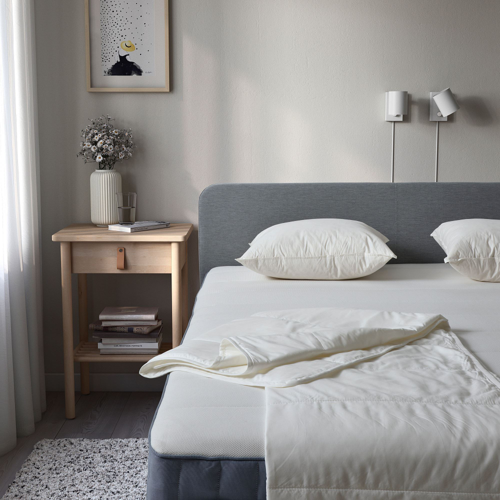 Полутороспальное одеяло IKEA STJARNSTARR (СТЭРНСТАРР), Стеганое, Летнее, Белый, 150х200 см