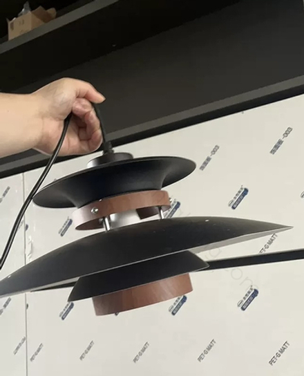 Pendant design lamp PH 5 by Louis Poulsen (black/wood)