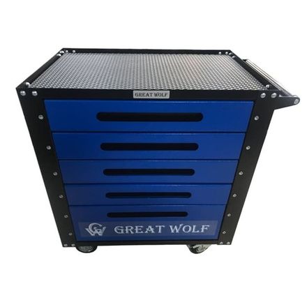 Цена на Great Wolf (GWT-B5) Инструментальная тележка (5 ящиков, колеса с тормозом, синяя)