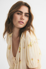 Блуза с пышными рукавами и баской - H&M