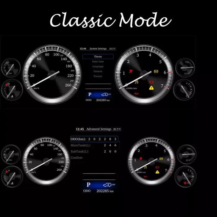 Электронная панель приборов Toyota Land Cruiser 200 2007-2015 - Kuberg NH-LCD-T01 с LCD / ЖК 12.3" экраном QLED