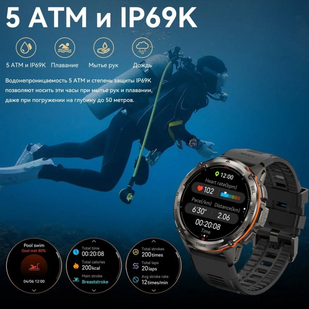 KOSPET TANK T3 ULTRA 2 48 мм серебристый-черный