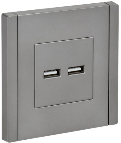 FORTE&PIANO Розетка USB A+A 3,1А FP549 сталь IEK