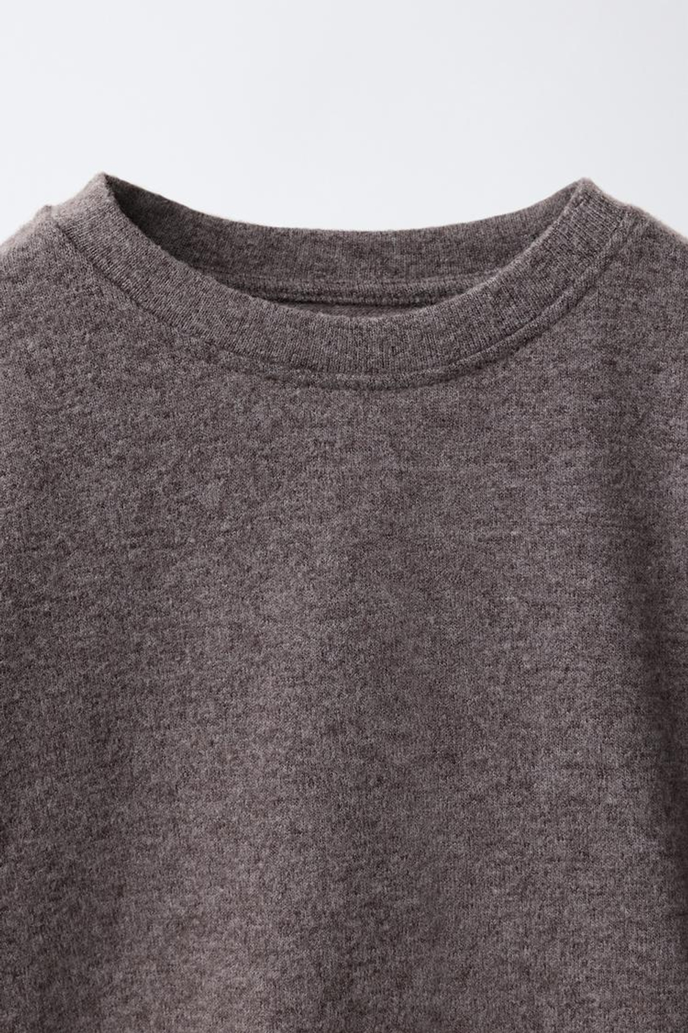 ZARA ЛОНГСЛИВ SOFT TOUCH С КРУЖЕВОМ, КОРИЧНЕВЫЙ