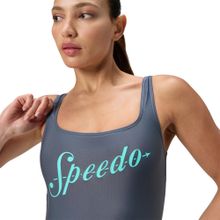 Купальник SPEEDO Logo Square Back Swimsuit, 8-00521216038, р.36 (рос.48), cеро-бирюзовый