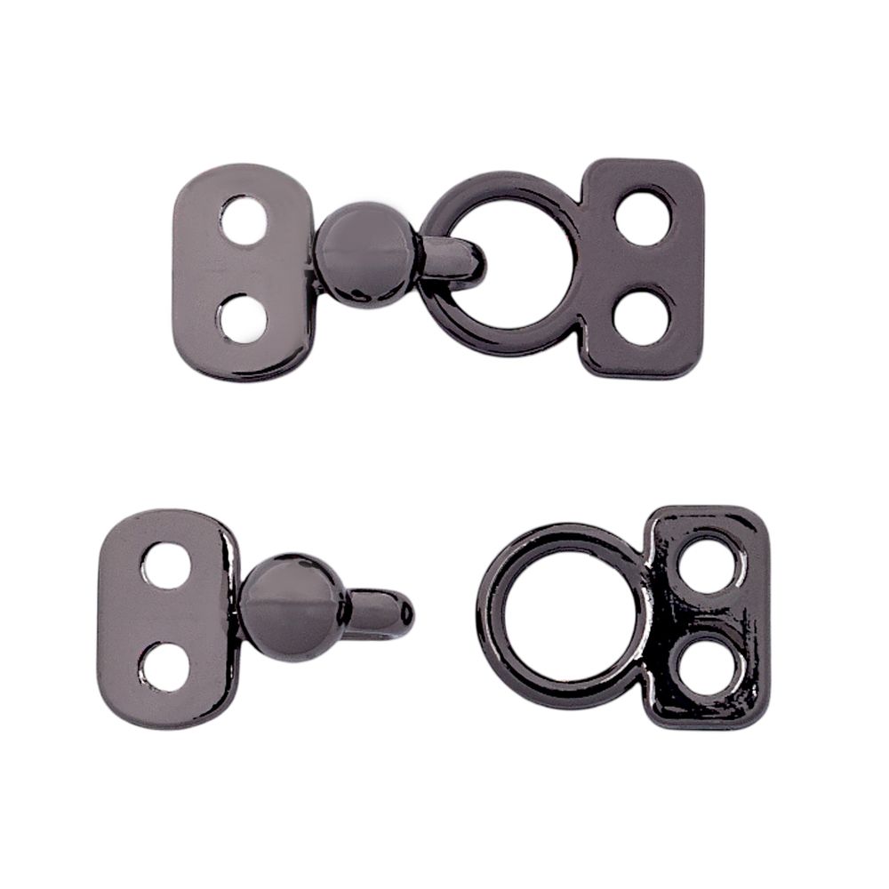 Крючки пришивные декоративные 17х6 мм, pewter, 10 шт