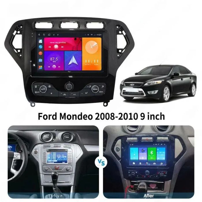 Магнитола для Ford Mondeo 4 2007-2010 - Kuberg SF-9281-1 QLed, Android 13, Быстрейшая, CarPlay, SIM-слот