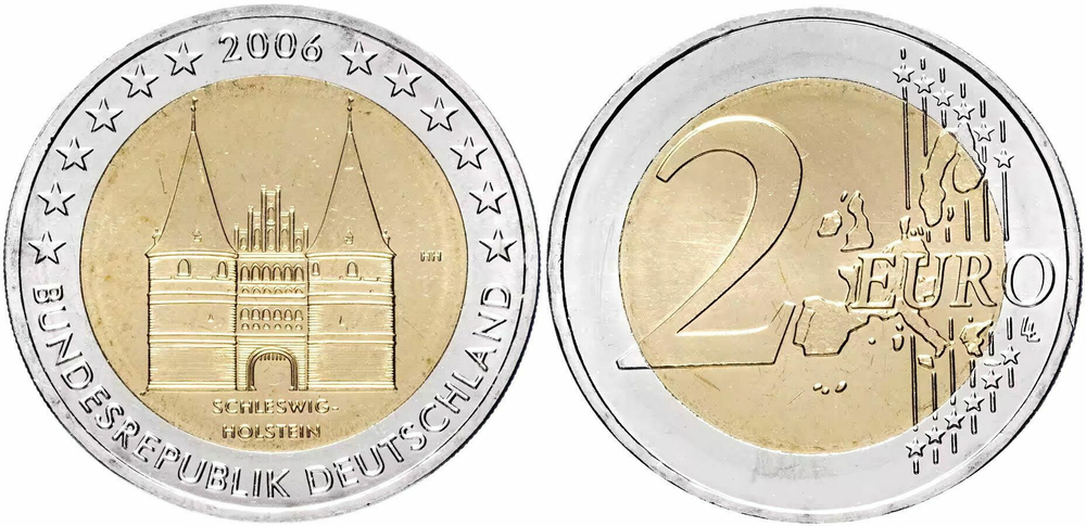 Германия 2 евро, 2006 Федеральные земли Германии - Шлезвиг-Гольштейн XF