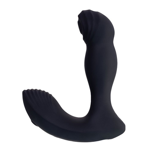 Черный вибростимулятор простаты 12,5см с пультом ДУ Erotist Toys Mounto
