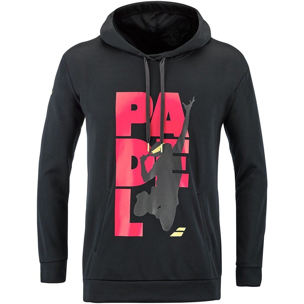Мужская теннисная кофта Babolat Padel Hood Sweat Men - black/black