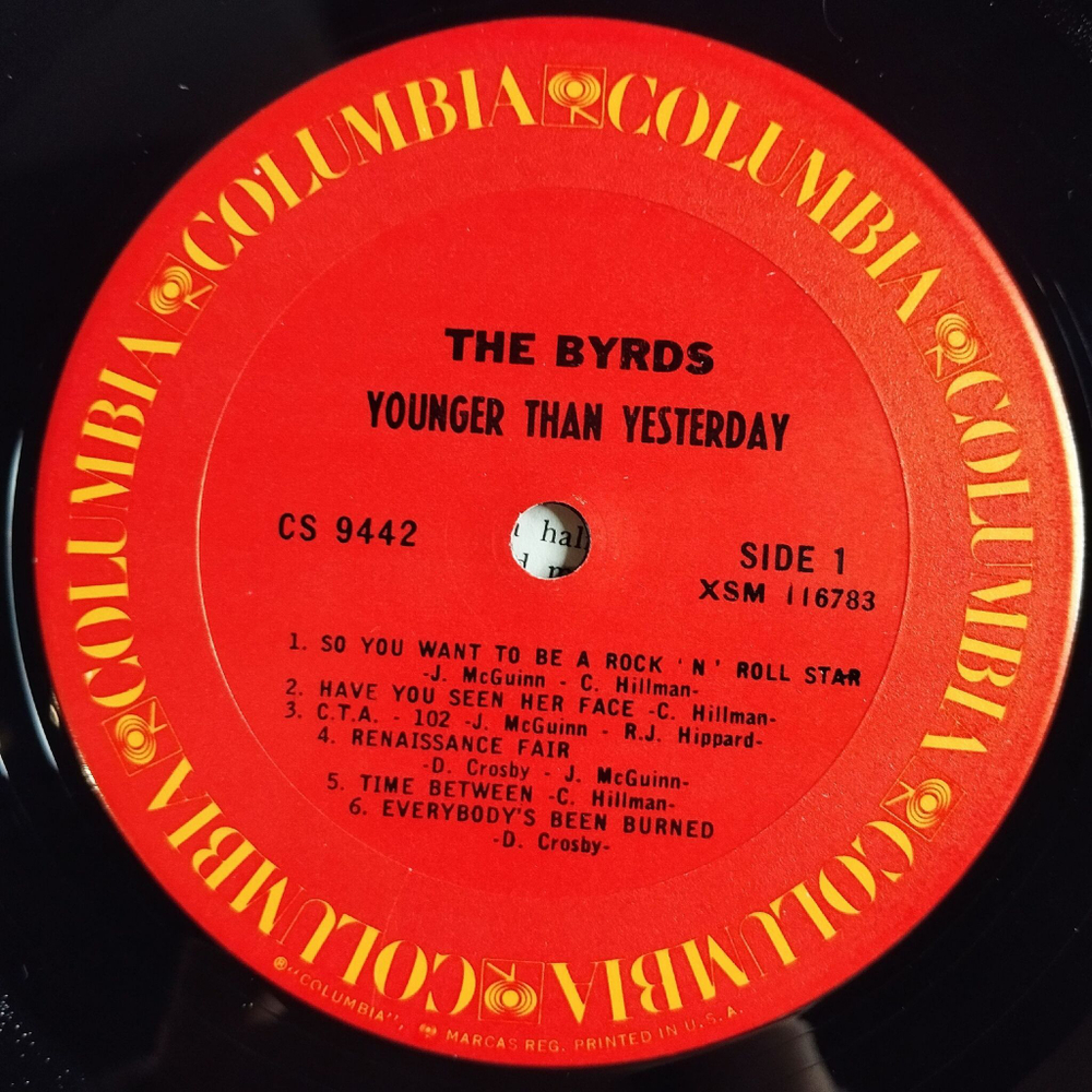 Винтажная виниловая пластинка LP The Byrds Younger Than Yesterday (USA 1974)