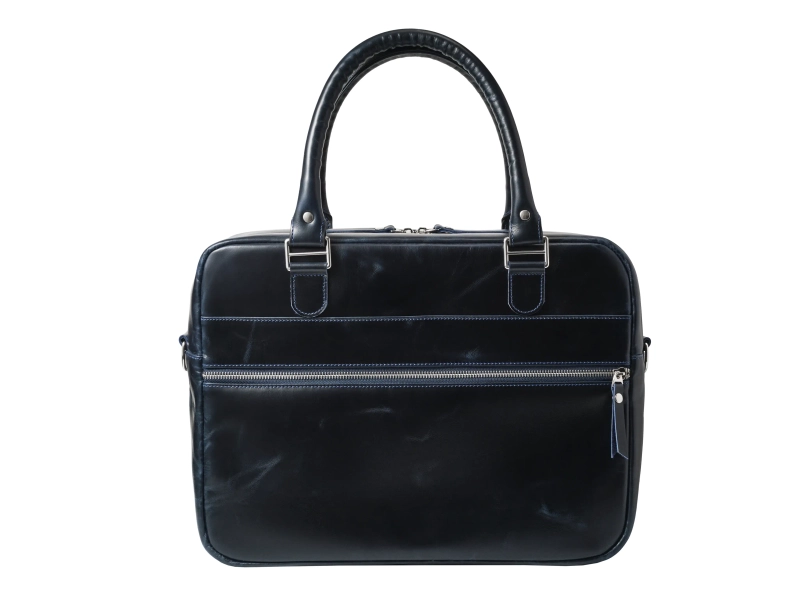 Деловая сумка из натуральной кожи "Alverio Dark Blue"