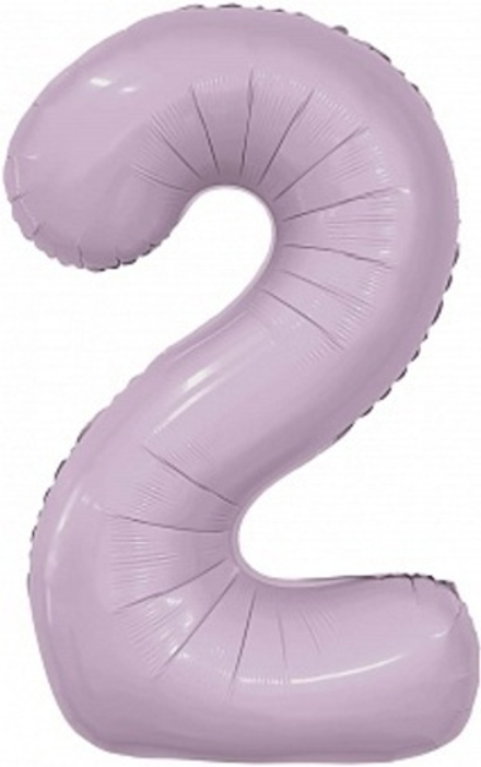Шар (40''/102 см) Цифра, 2 Slim, Орхидея, 1 шт. в уп.
