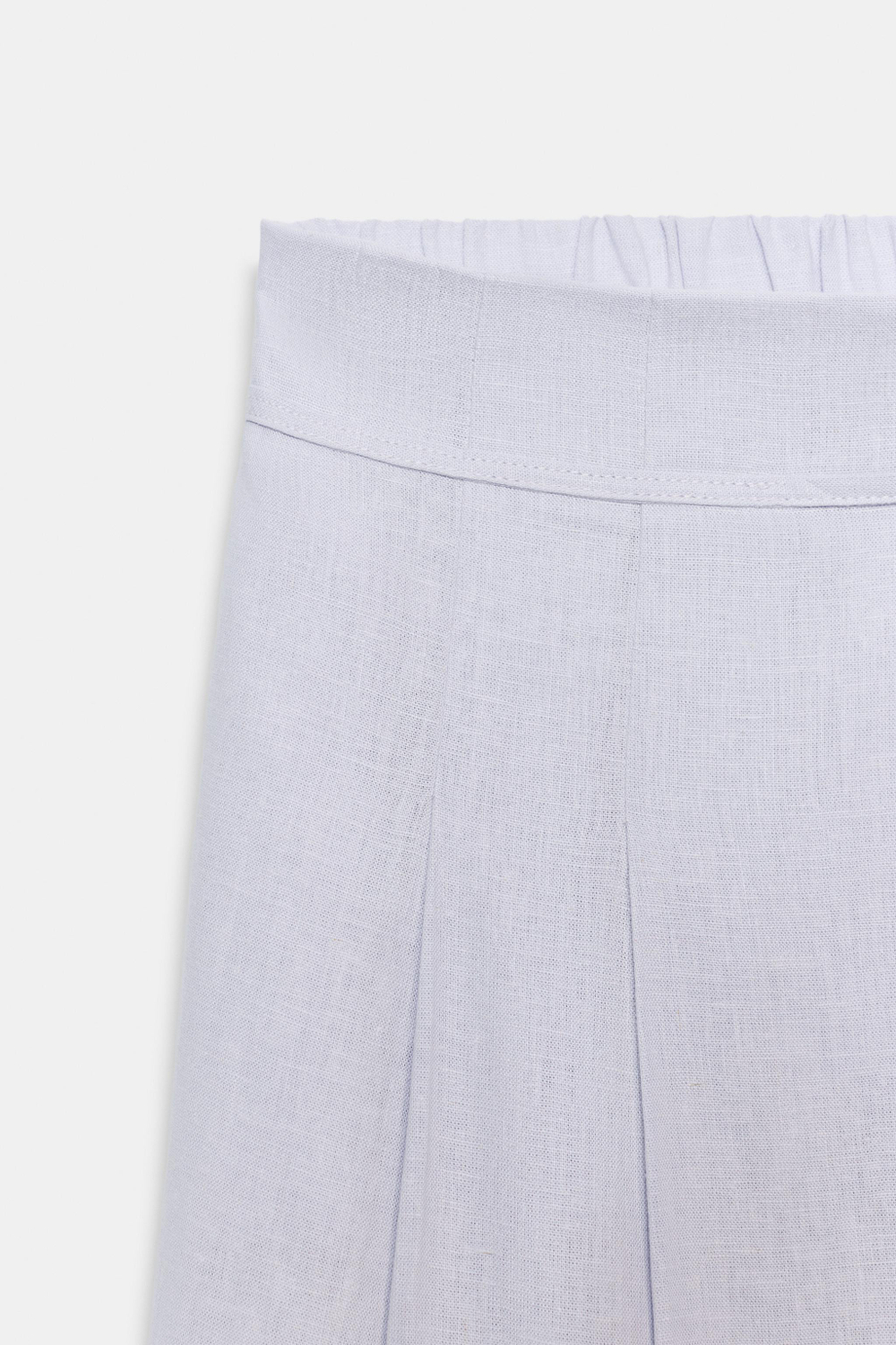 ШИРОКИЕ БРЮКИ ИЗ СМЕСОВОГО ЛЬНА С ЗАЩИПАМИ — ZARA