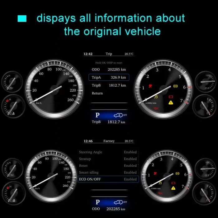 Электронная панель приборов Toyoya Land Cruiser Prado 150 2017-2022 - Kuberg NH-LCD-T04 с сенсорным LCD / ЖК 12.3" экраном QLED