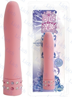 Розовый вибратор VELVET JEWEL со стразами