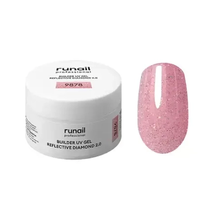 Runail Моделирующий УФ-гель светоотражающий №9878 BUILDER UV GEL REFLECTIVE DIAMOND 2.0, 15г