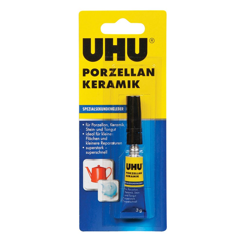 Клей для фарфора/керамики секундный 3г блистер UHU