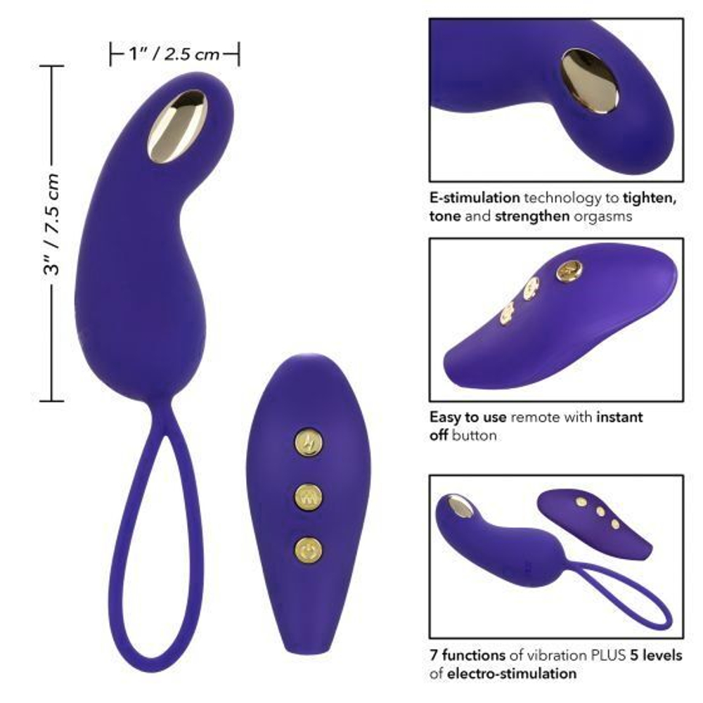 Фиолетовый вибротренажёр Кегеля с электростимуляцией Intimate E-Stimulator Remote Teaser (Цвет: фиолетовый)