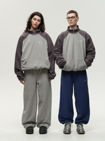 Drawstring Half-Zipped Sweatshirt Double Grey