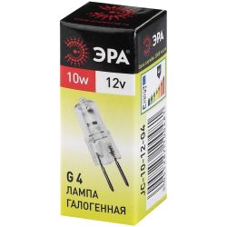 Лампа галогенная ЭРА JC-10W-12V-G4 10Вт капсула теплый белый свет G4 | Лампы галогенные Капсульные (G4, G9)