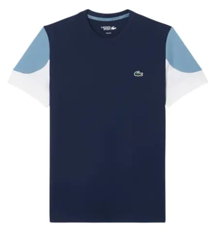 Теннисная футболка Lacoste Sport Printed Colour-Block - navy blue/blue/white