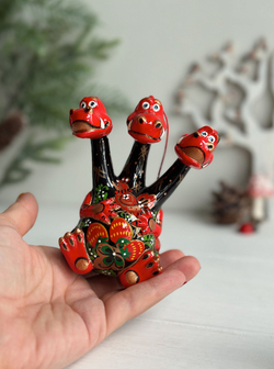 Елочная игрушка "Змей горыныч" фарфоровая/ручная роспись/Воздушный фарфор