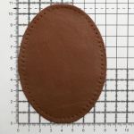 Заплатка пришивная кожа овал 8х10,9см с перфорацией, 2 шт, 100% кожа, 02 светло-коричневый, 9124