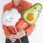 Шар (14''/36 см) Мини-фигура, Облако, Белый, 1 шт.