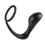 Эрекционное кольцо с анальной пробкой Ass-Gasm Cockring Plug (Цвет: черный)