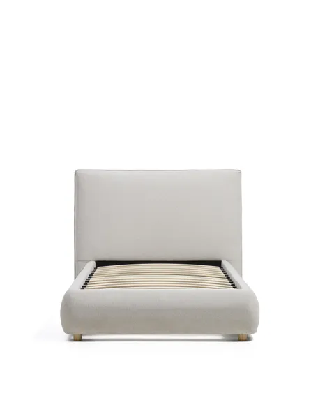 Кровать Elero из шенилла цвета экрю для матраса 90 x 200 см